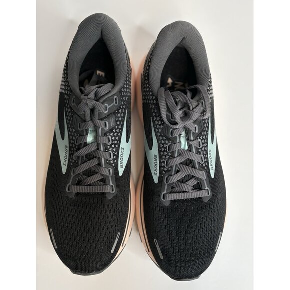 Brooks Ghost 14 Womens 7 B Black Pink Cushion Neutral Running Shoes 1203561B026 - Picture 4 of 16